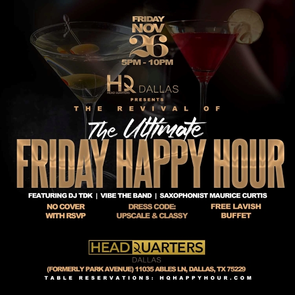 The Ultimate Friday Happy Hour Headquarters Event Details HQ Happy Hour
